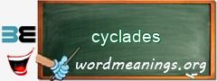 WordMeaning blackboard for cyclades